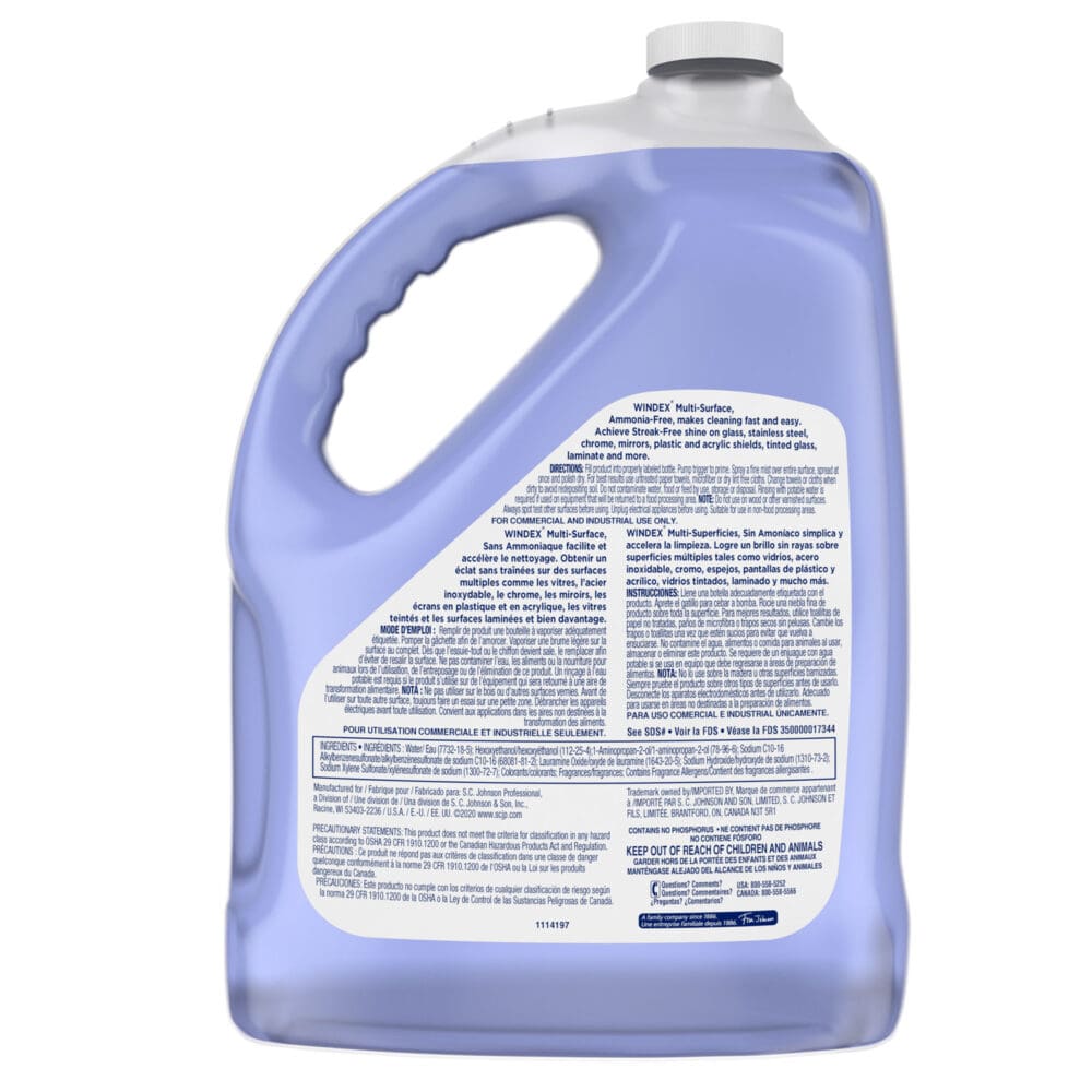 Non-Ammoniated Glass/Multi Surface Cleaner, Pleasant Scent, 128 oz Bottle, 4/CT - Image 5