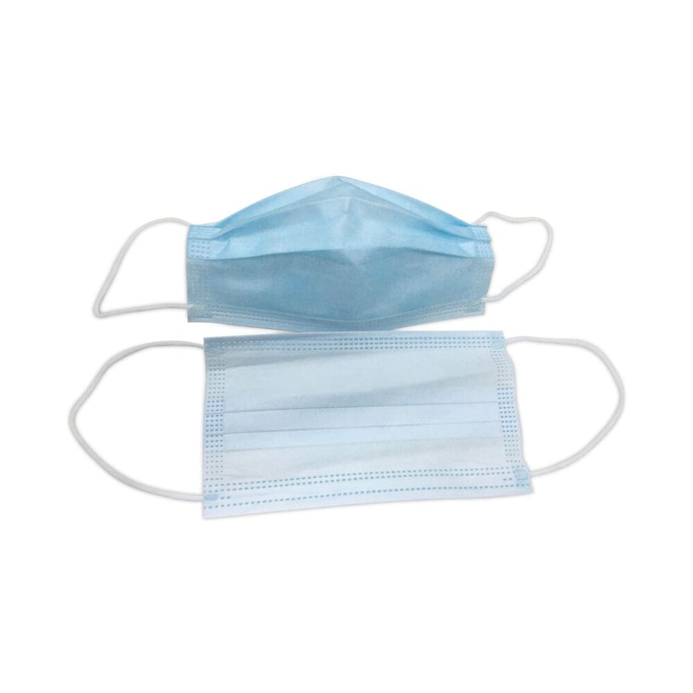 Three-Ply General Use Face Mask, Blue/White, 2,500/Carton - Image 3