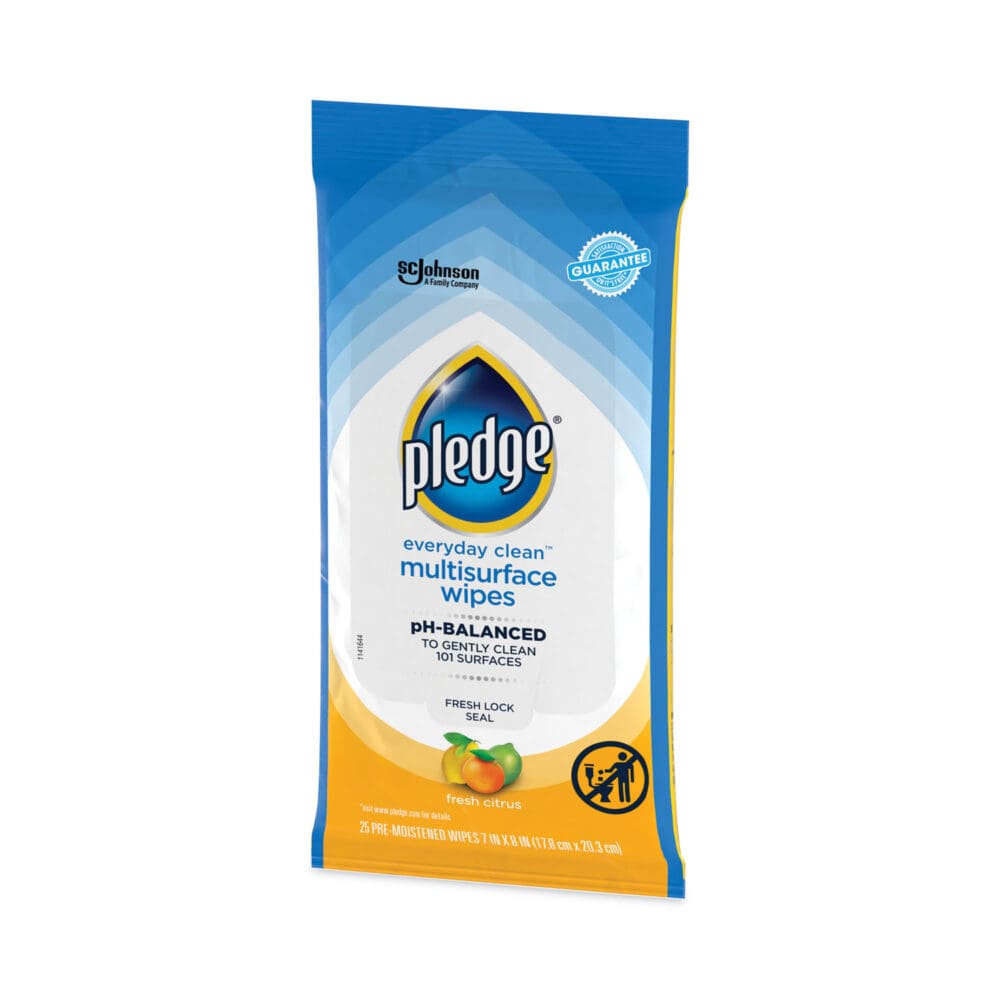 Multi-Surface Cleaner Wet Wipes, Cloth, 7 x 10, Fresh Citrus, White, 25/Pack, 12 Packs/Carton - Image 2