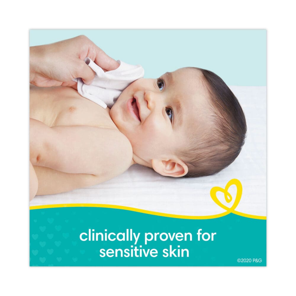 Sensitive Baby Wipes, 1-Ply, 6.8 x 7,  Unscented, White, 56/Pack - Image 7