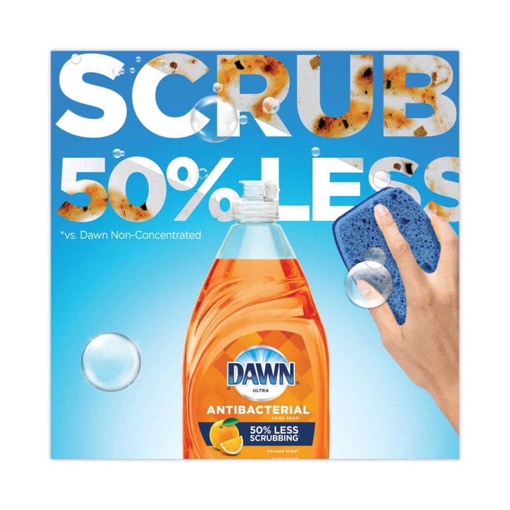 Ultra Antibacterial Dishwashing Liquid, Orange Scent, 38 oz Bottle, 8/Carton - Image 7