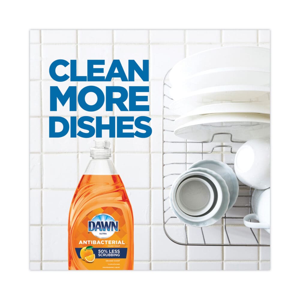 Ultra Antibacterial Dishwashing Liquid, Orange Scent, 38 oz Bottle, 8/Carton - Image 3
