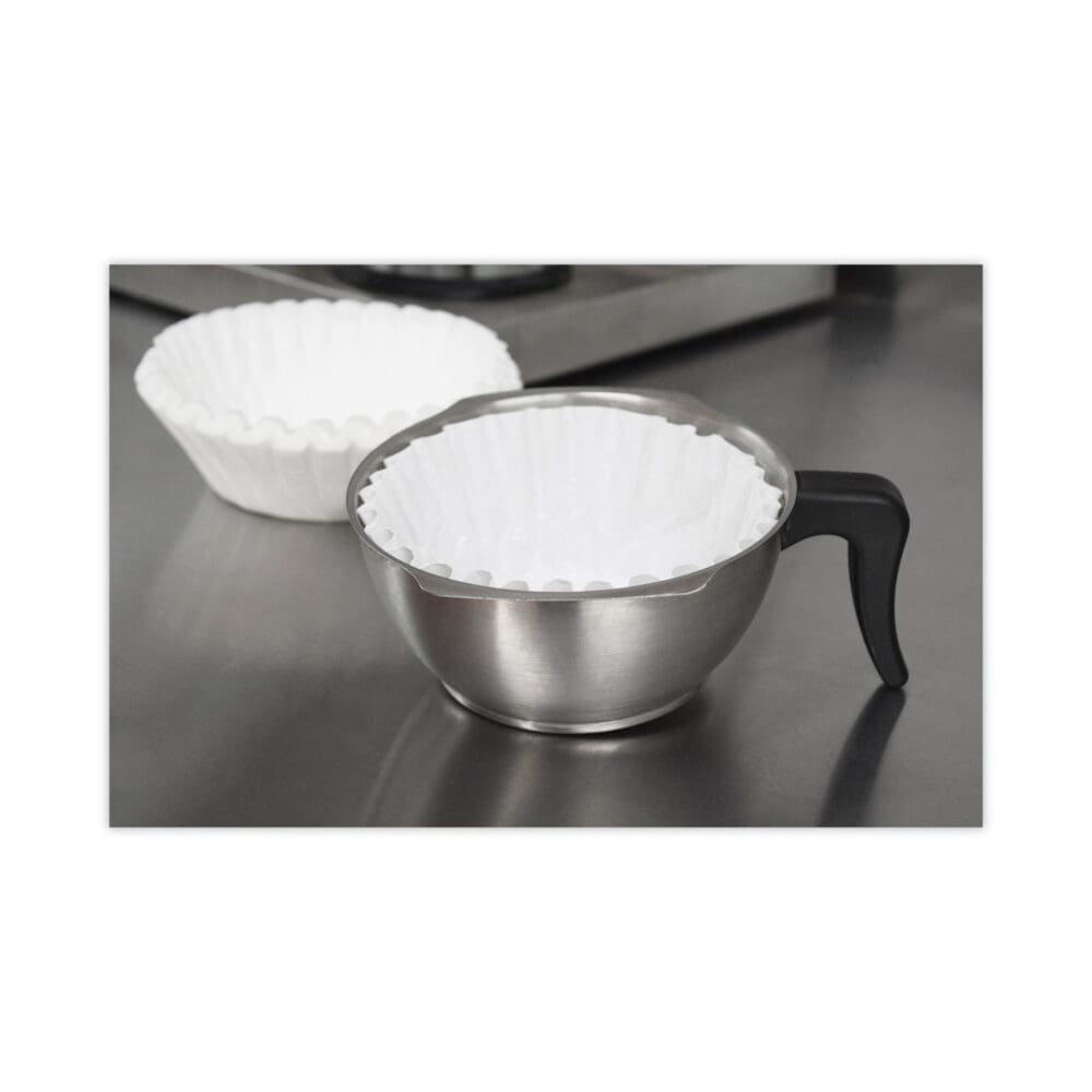 Basket Filters for Drip Coffeemakers, 10 to 12 Cup Size, White, 200/Pack - Image 2