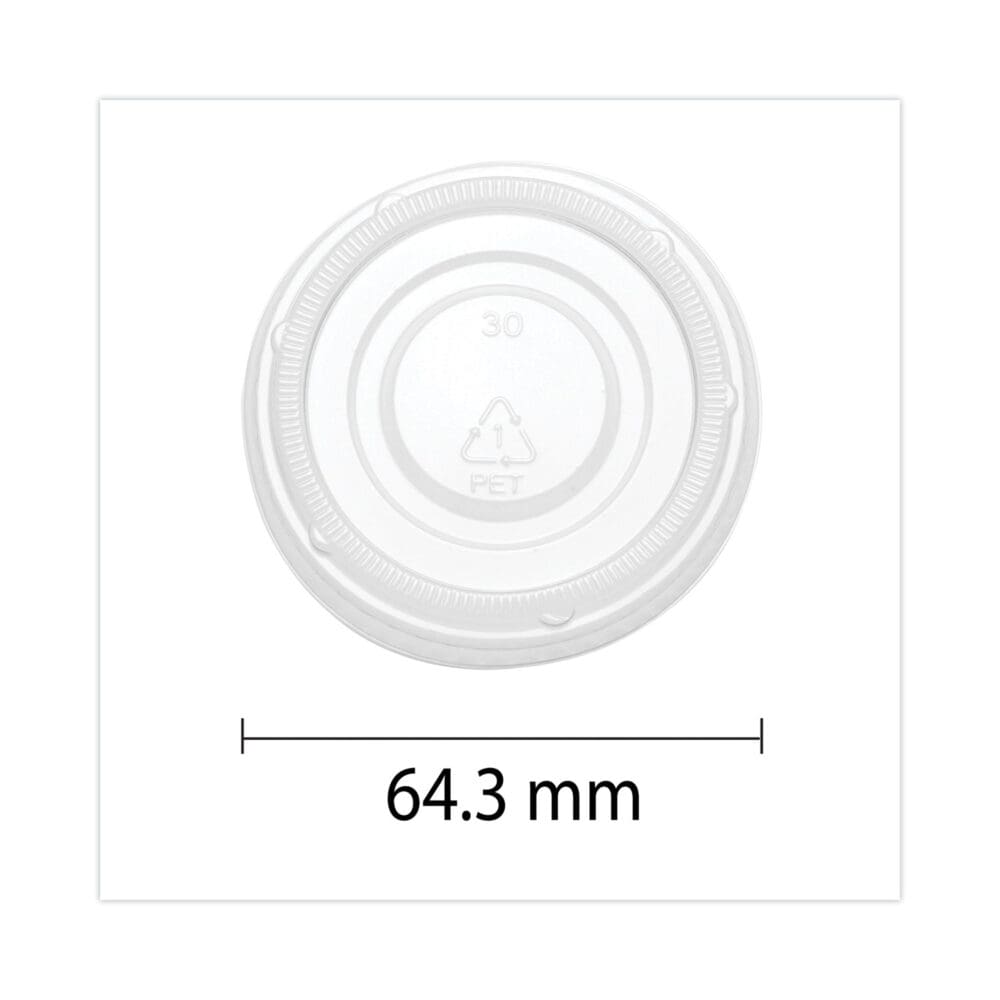 Portion Cup Lids, Fits 2 oz Portion Cups, Clear, 2,500/Carton - Image 2
