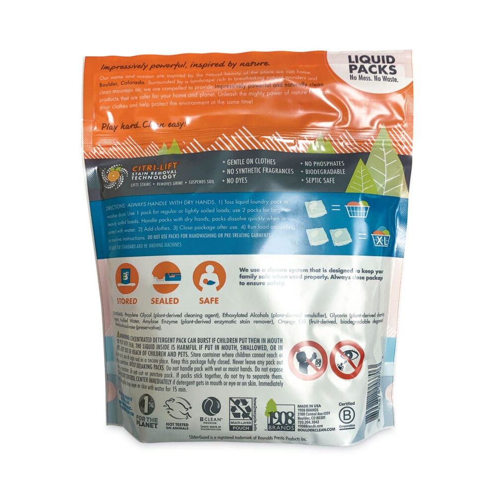 Laundry Detergent Packs, Valencia Orange, 34/Pouch, 6 Pouches/Carton - Image 4