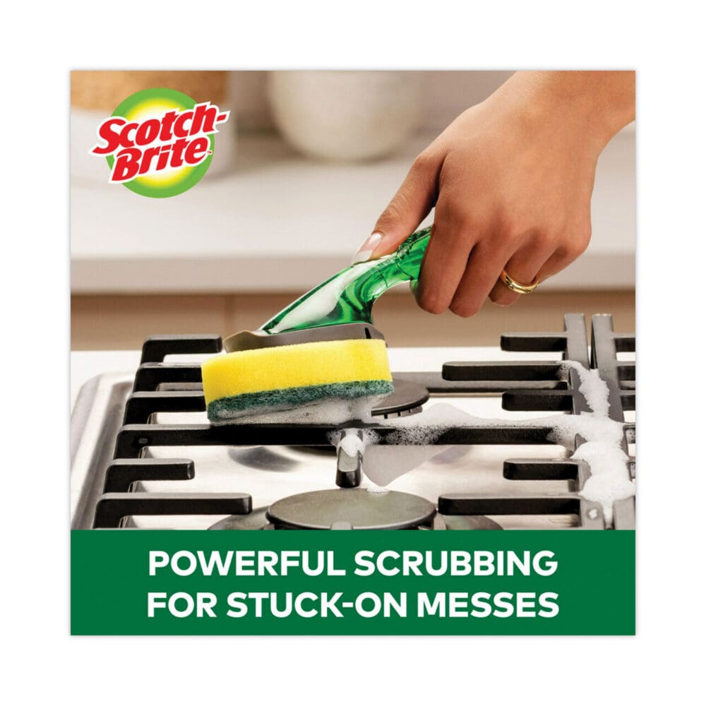 Soap-Dispensing Dishwand Sponge Refills, 2.9 x 2.2, Green, 2/Pack - Image 4