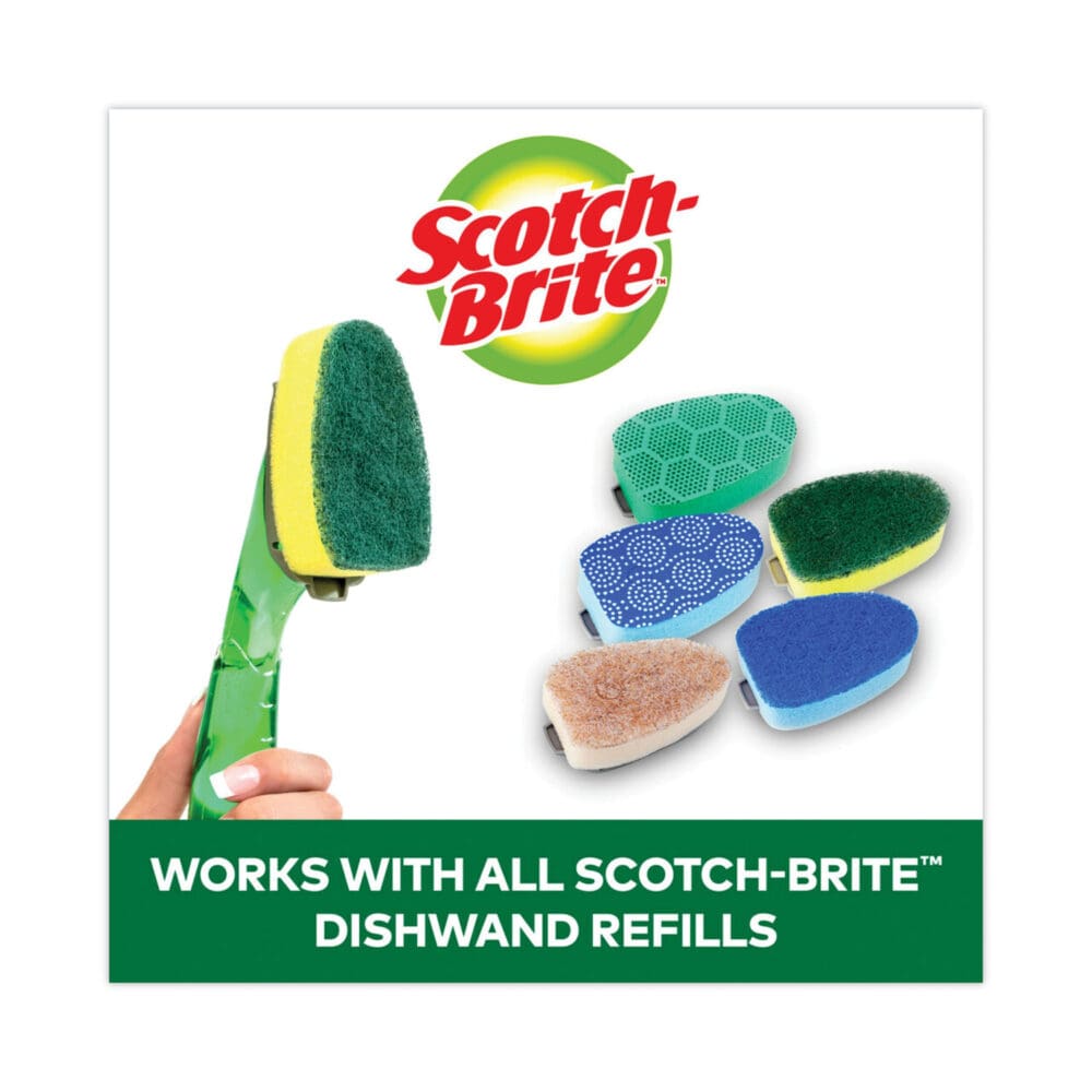 Soap-Dispensing Dishwand Sponge Refills, 2.9 x 2.2, Green, 2/Pack - Image 10