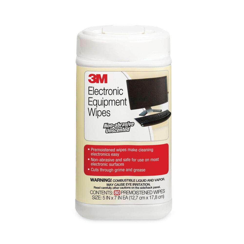 Electronic Equipment Cleaning Wipes, 1-Ply, 5.5 x 6.75, Unscented, White, 80/Canister - Image 2