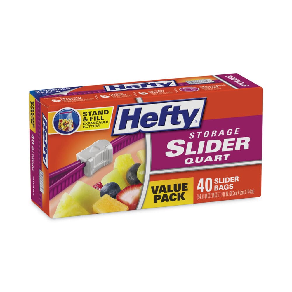 Slider Bags, 1 qt, 1.5 mil, 8" x 7", Clear, 40/Box - Image 5