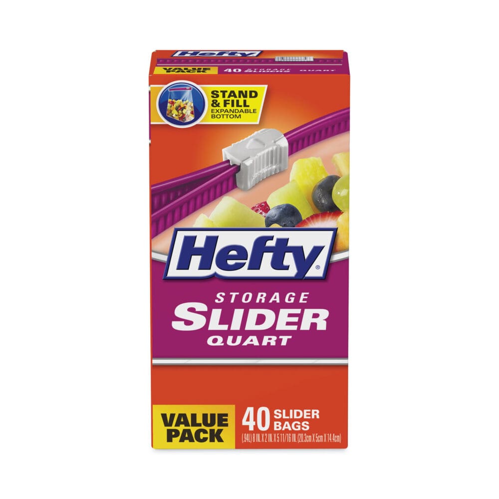 Slider Bags, 1 qt, 1.5 mil, 8" x 7", Clear, 40/Box - Image 4