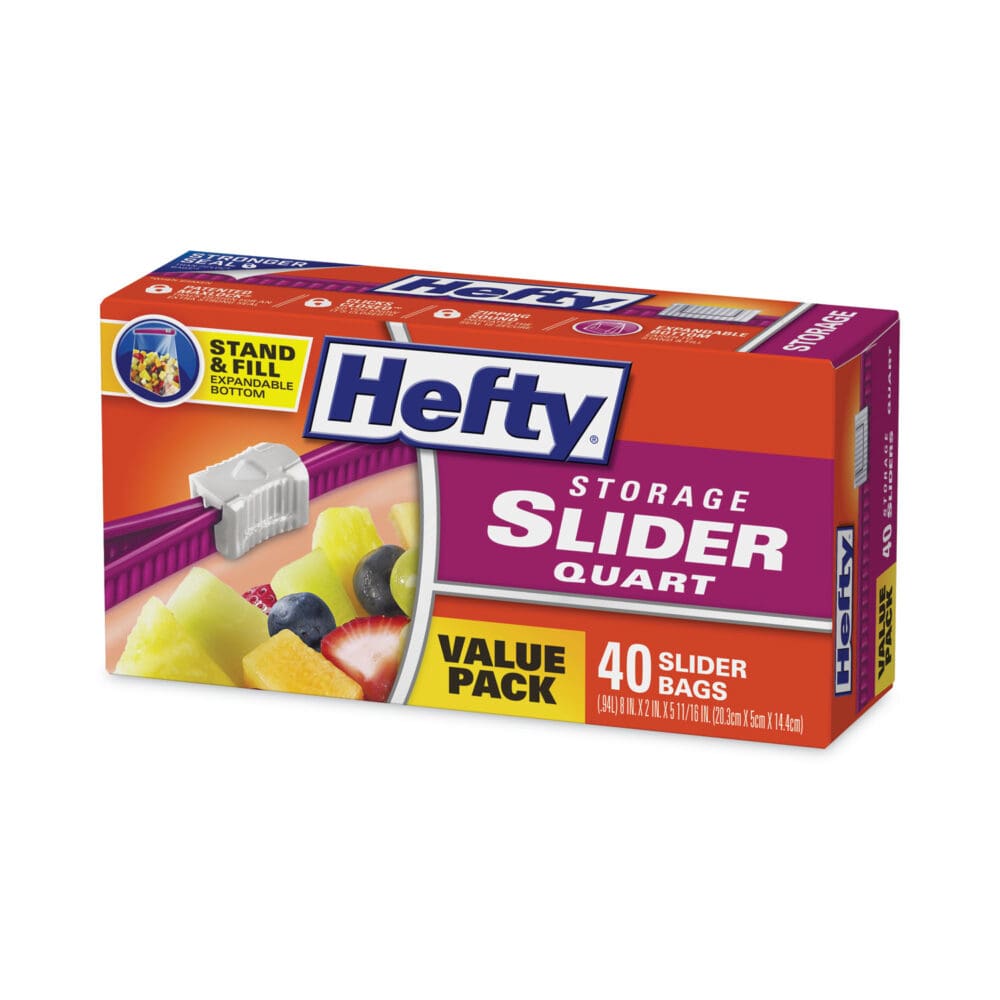 Slider Bags, 1 qt, 1.5 mil, 8" x 7", Clear, 40/Box - Image 2