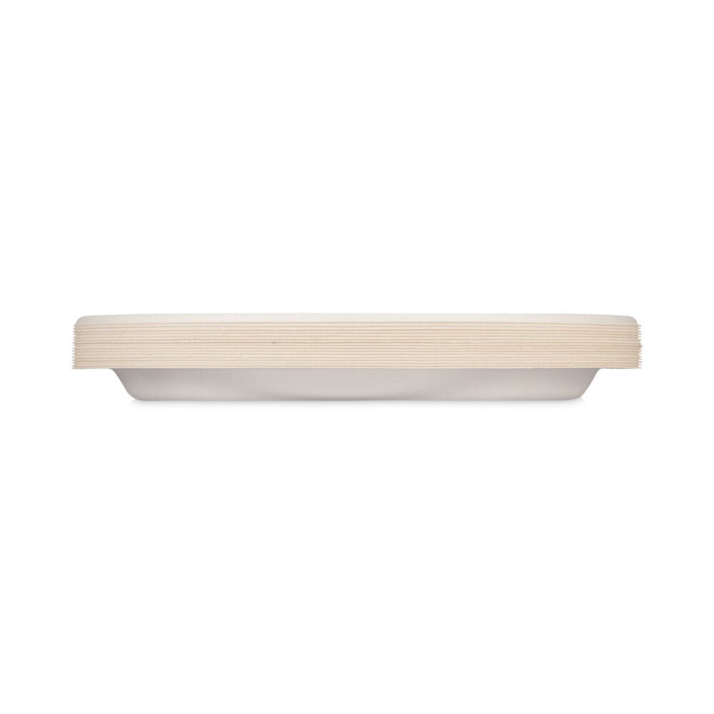 ECOSAVE Tableware, Plate, Bagasse, 6.75" dia, White, 30/Pack, 12 Packs/Carton - Image 3