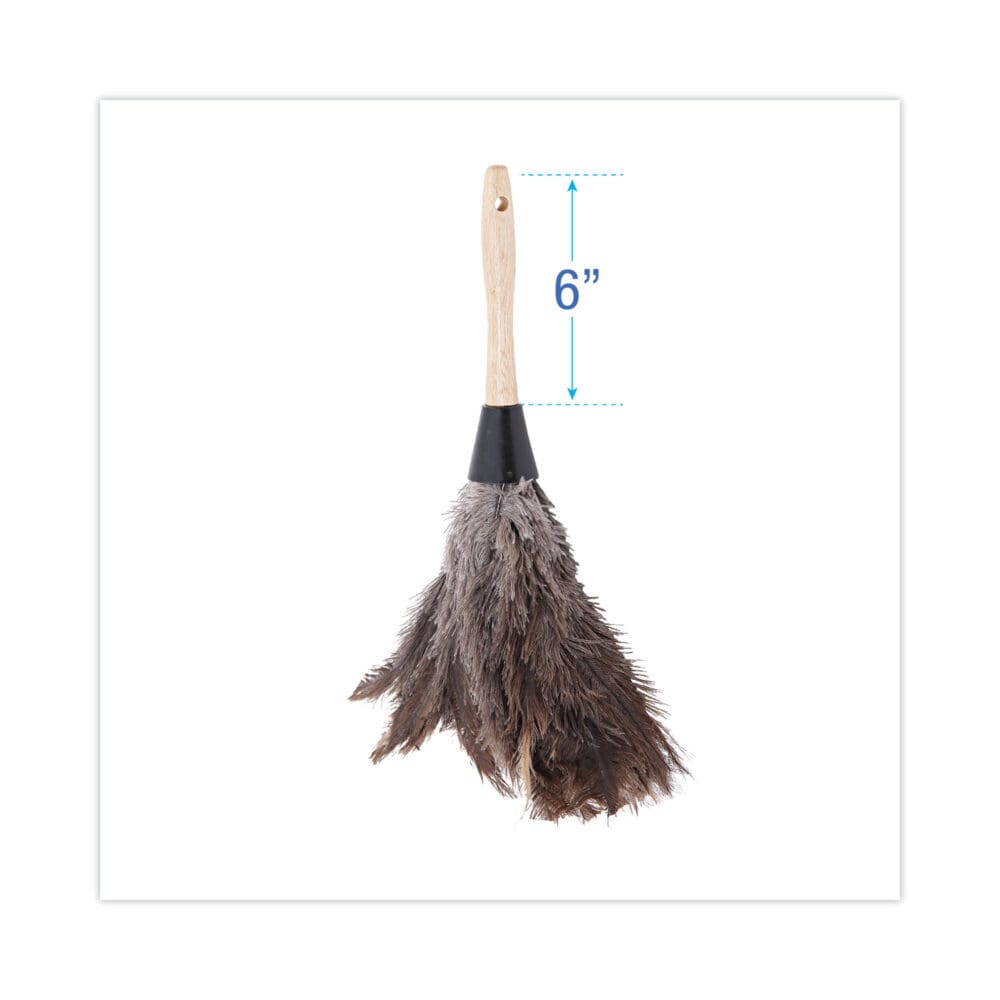 Professional Ostrich Feather Duster, Gray, 14" Length, 6" Handle - Image 7