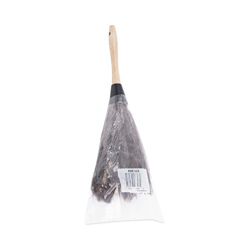 Professional Ostrich Feather Duster, Gray, 14" Length, 6" Handle - Image 6