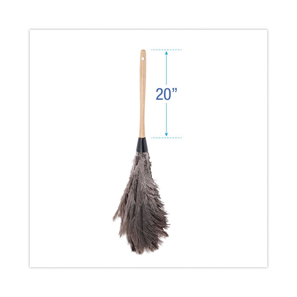 Professional Ostrich Feather Duster, Wood Handle, 20" - Image 7