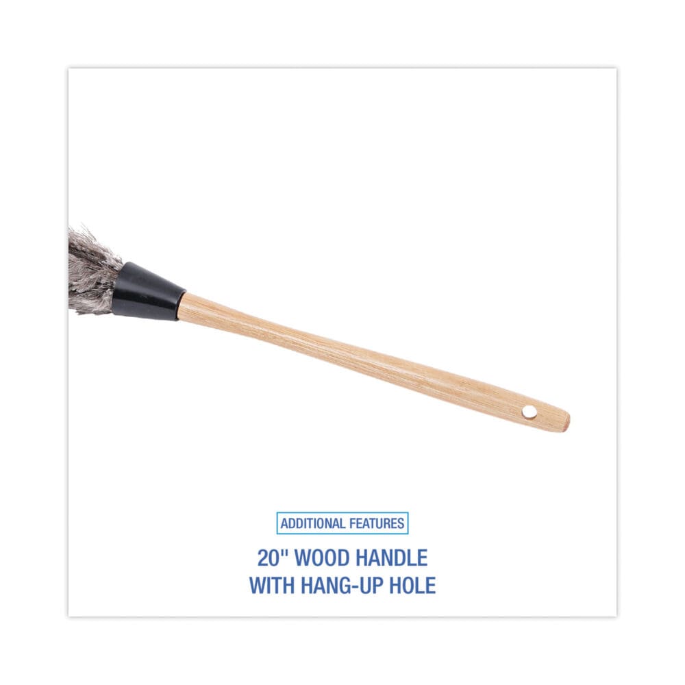 Professional Ostrich Feather Duster, Wood Handle, 20" - Image 2