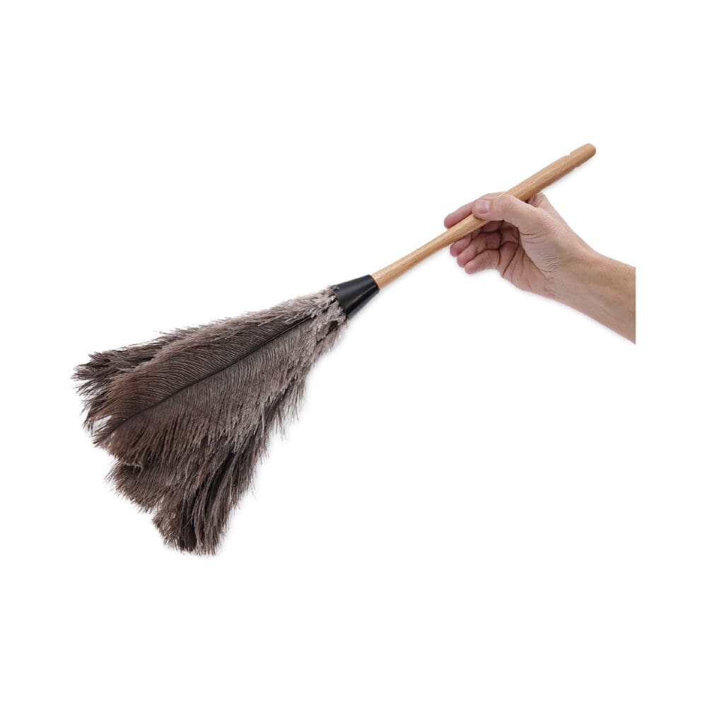 Professional Ostrich Feather Duster, Wood Handle, 20" - Image 5