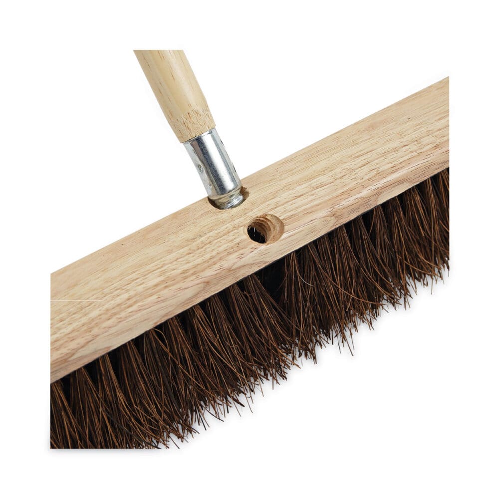 Metal Tip Threaded Hardwood Broom Handle, 1.13" dia x 60", Natural - Image 3