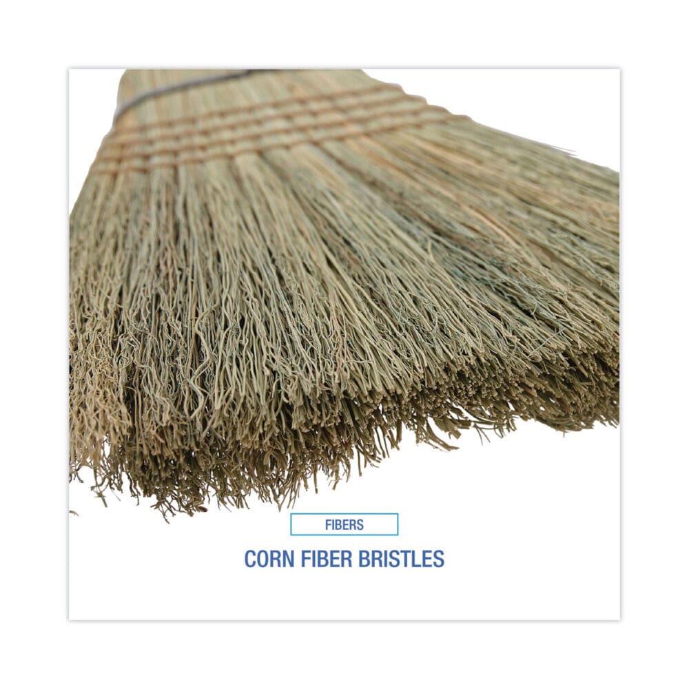 Warehouse Broom, Corn Fiber Bristles, 56" Overall Length, Natural - Image 3