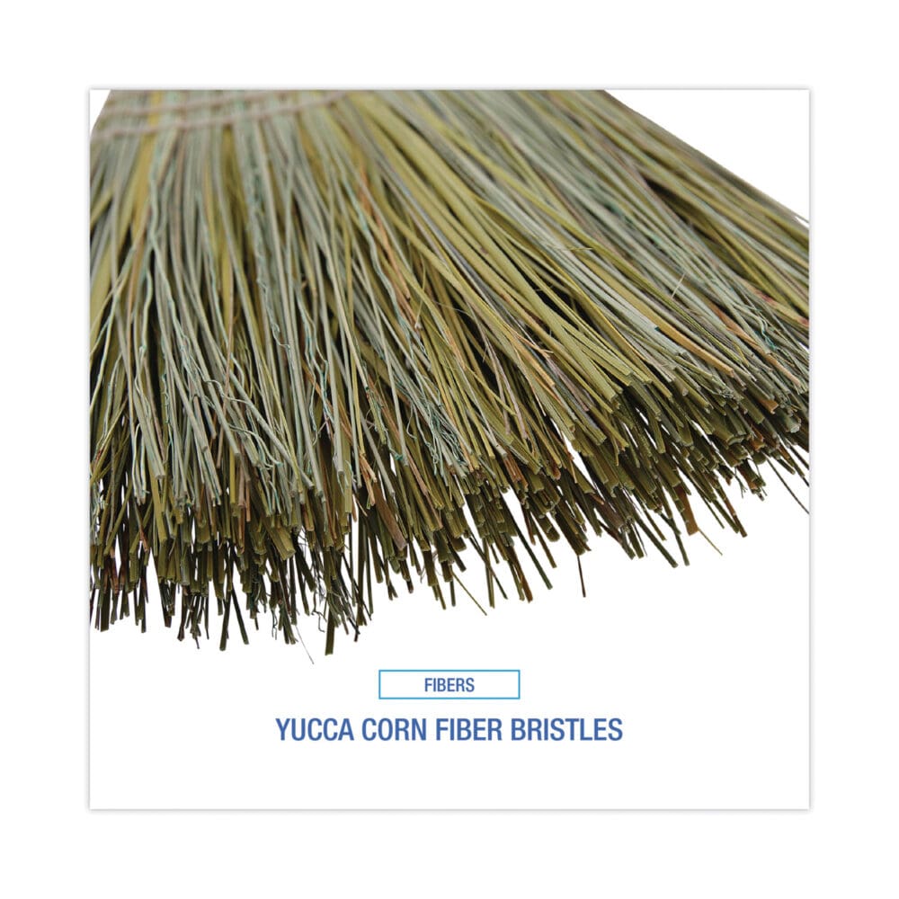 Warehouse Broom, Yucca Corn Fiber Bristles, 56" Overalll Length, Natural, 12/Carton - Image 3