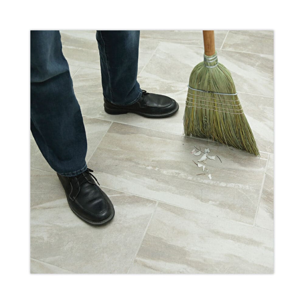 Warehouse Broom, Yucca/Corn Fiber Bristles, 56" Overall Length, Natural - Image 4