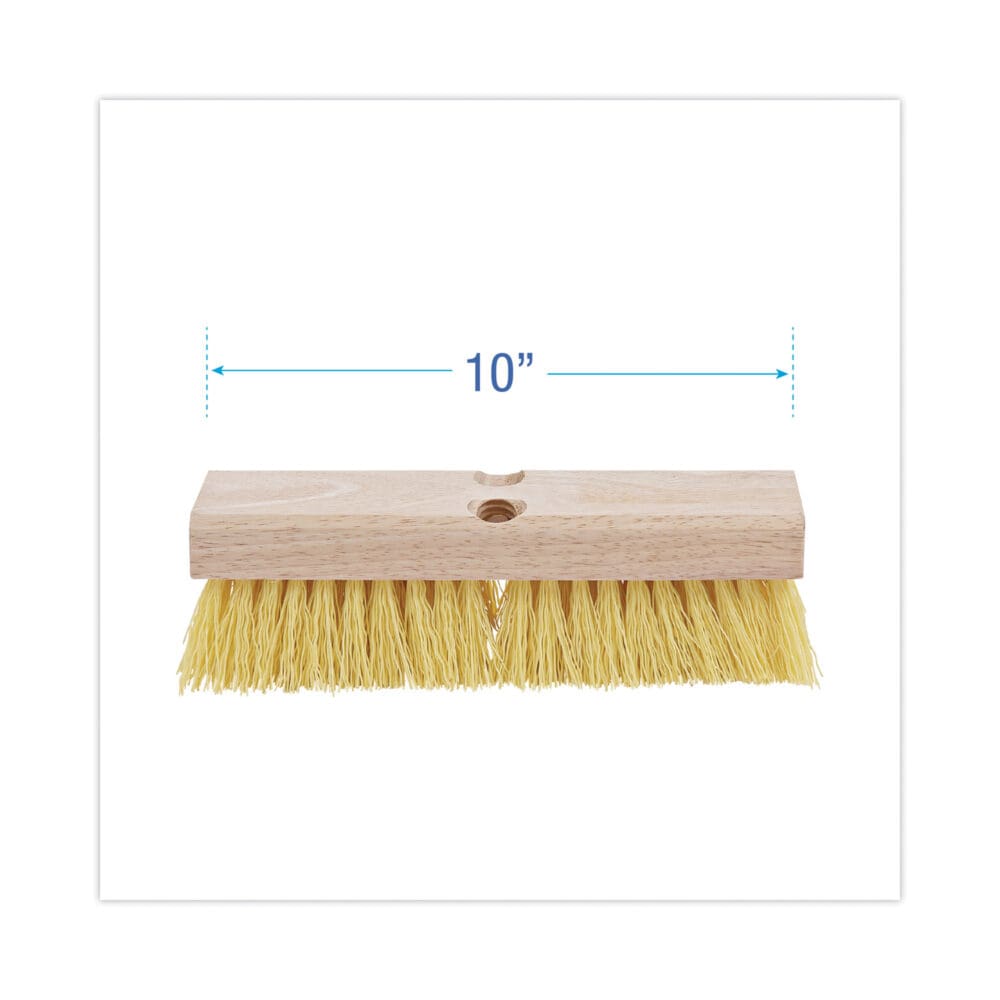 Deck Brush Head, 2" Cream Polypropylene Bristles, 10" Brush - Image 6