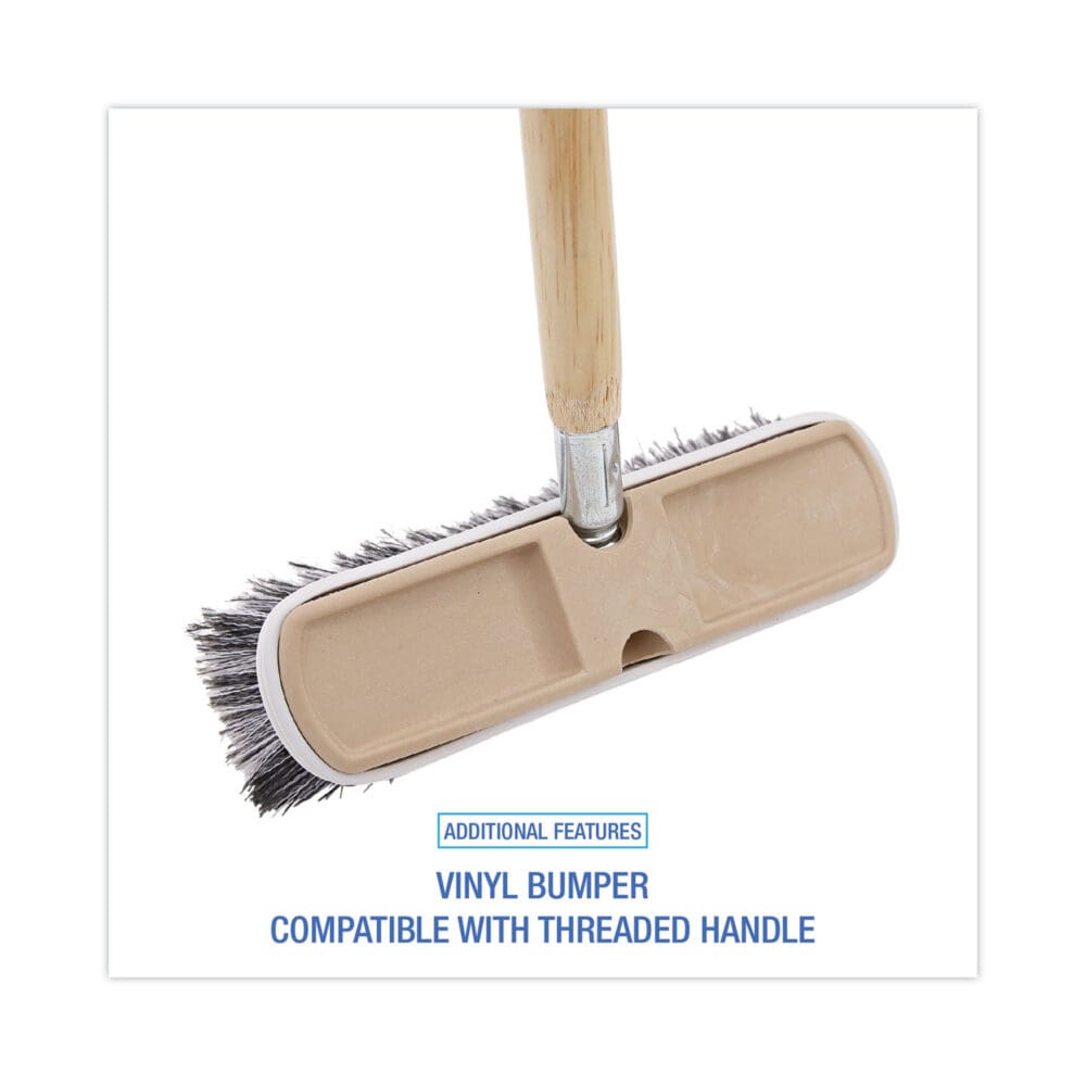 Polystyrene Vehicle Brush with Vinyl Bumper, Black/White Polystyrene Bristles, 10" Brush - Image 3