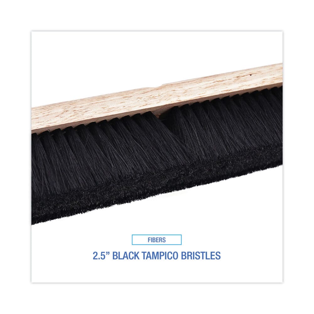 Floor Brush Head, 2.5" Black Tampico Fiber Bristles, 36" Brush - Image 3