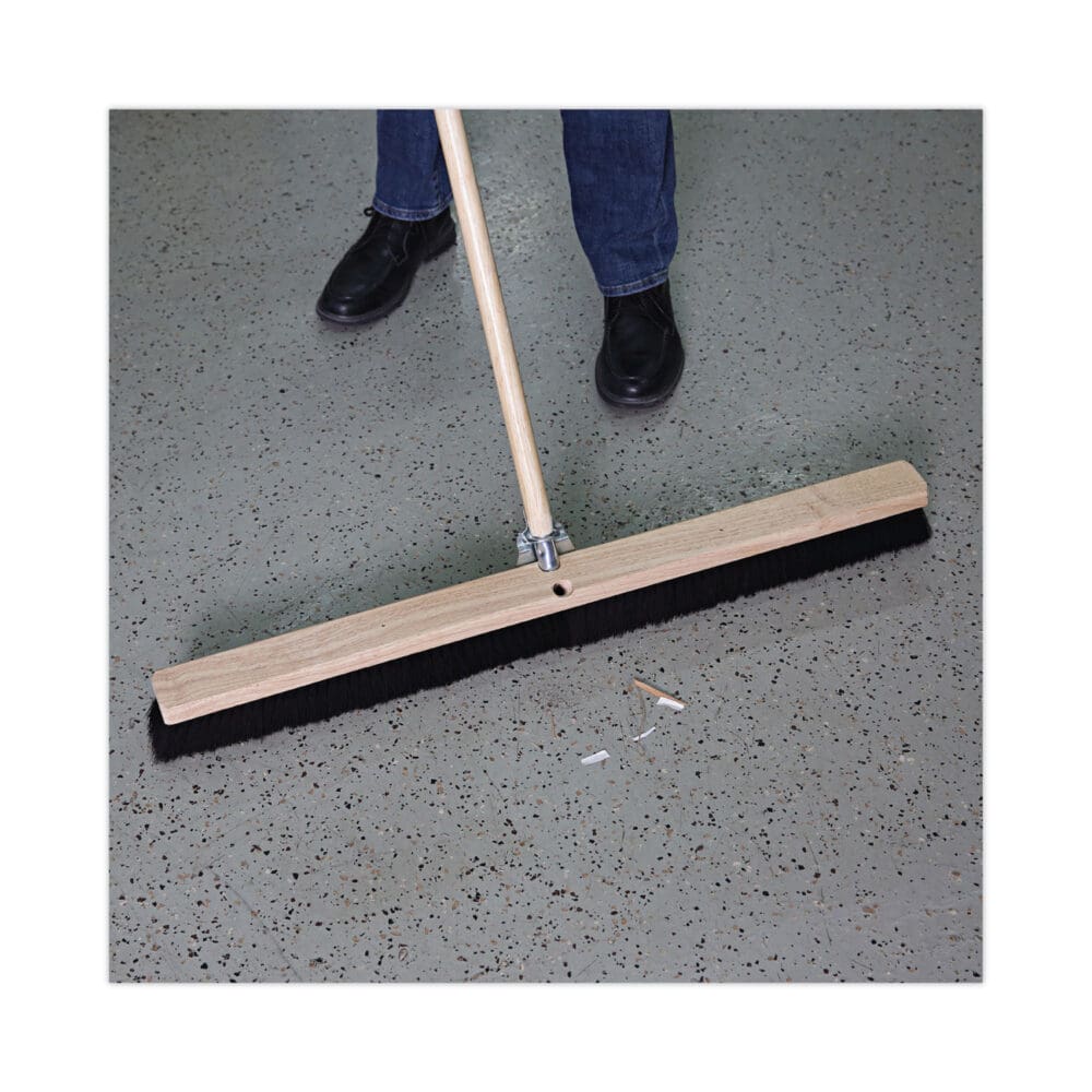 Floor Brush Head, 2.5" Black Tampico Fiber Bristles, 36" Brush - Image 4