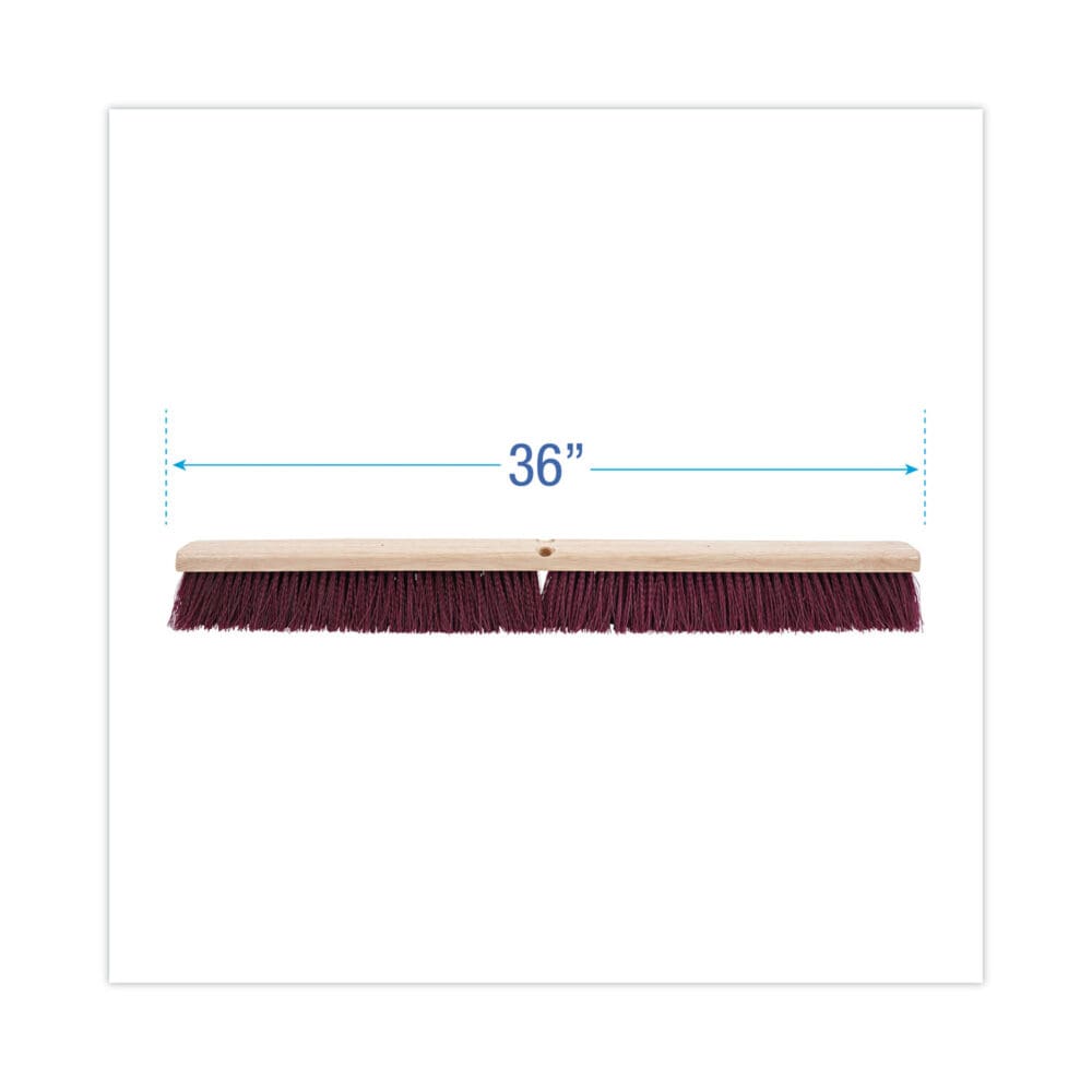 Floor Brush Head, 3.25" Maroon Stiff Polypropylene Bristles, 36" Brush - Image 6