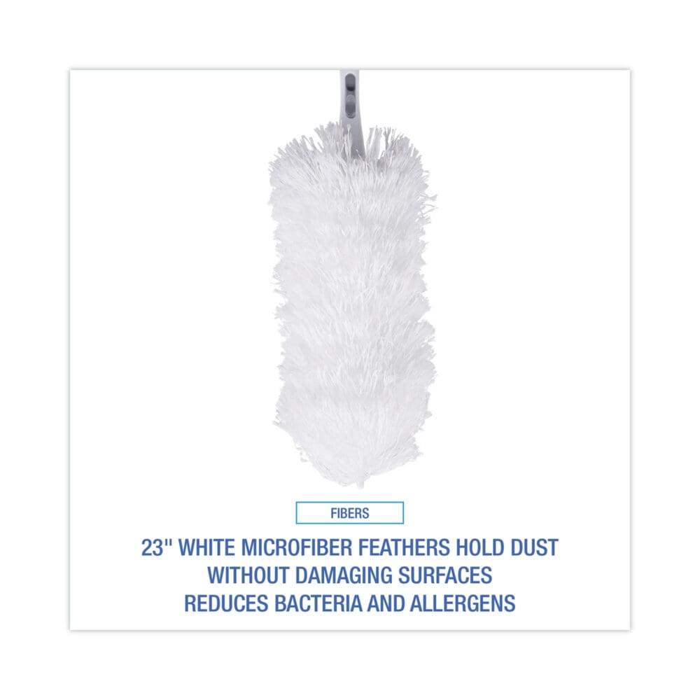 MicroFeather Duster, Microfiber Feathers, Washable, 23", White - Image 3