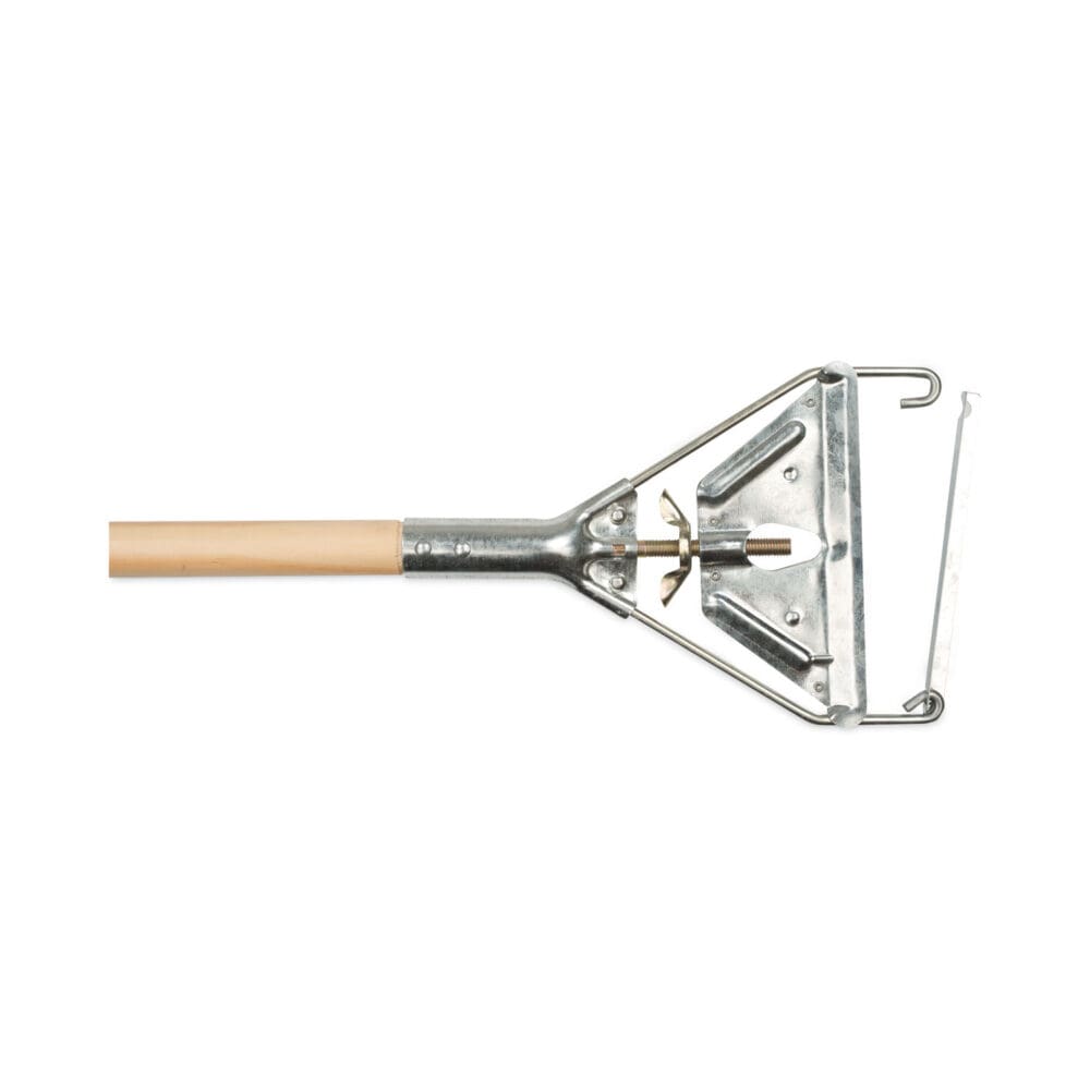 Quick Change Metal Head Mop Handle for No. 20 and Up Heads, 62" Wood Handle - Image 2