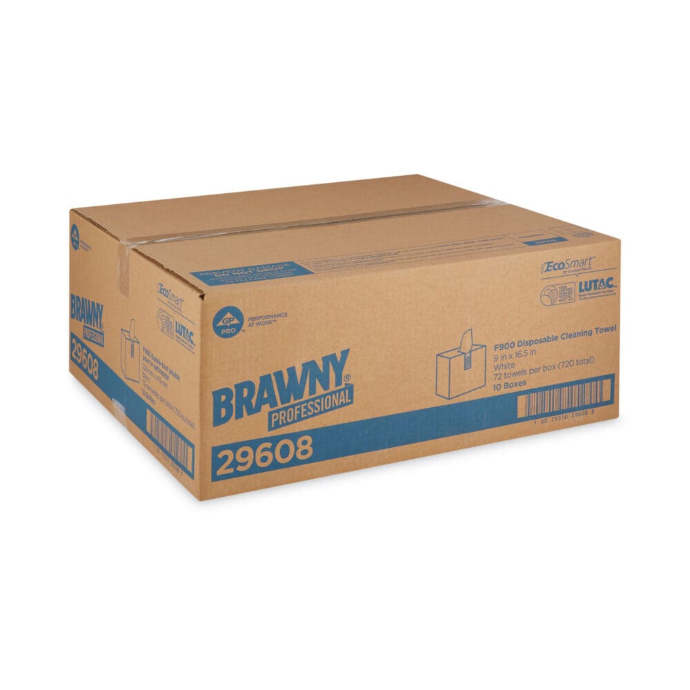 FLAX 900 Heavy Duty Cloths, 9 x 16.5, White, 72/Box, 10 Box/Carton - Image 2
