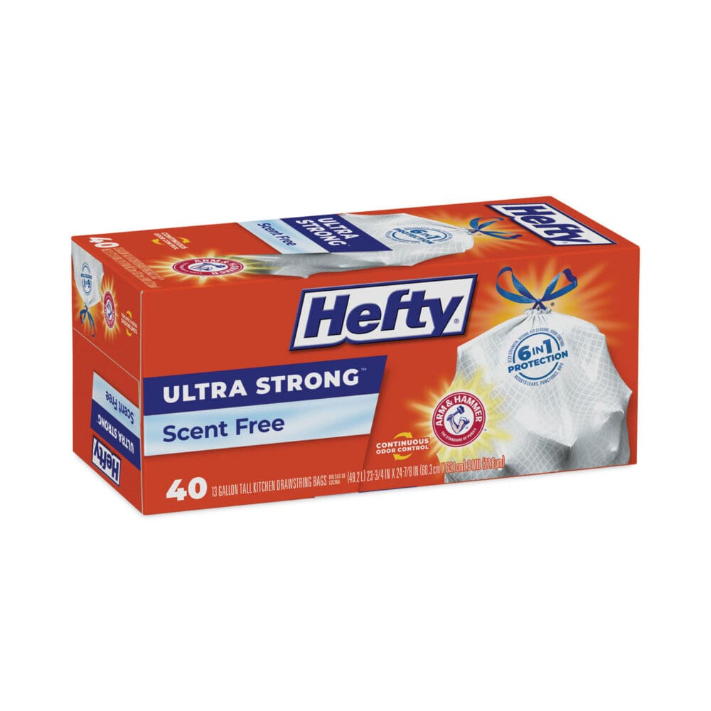 Ultra Strong Tall Kitchen and Trash Bags, 13 gal, 0.9 mil, 23.75" x 24.88", White, 40 Bags/Box, 6 Boxes/Carton - Image 5