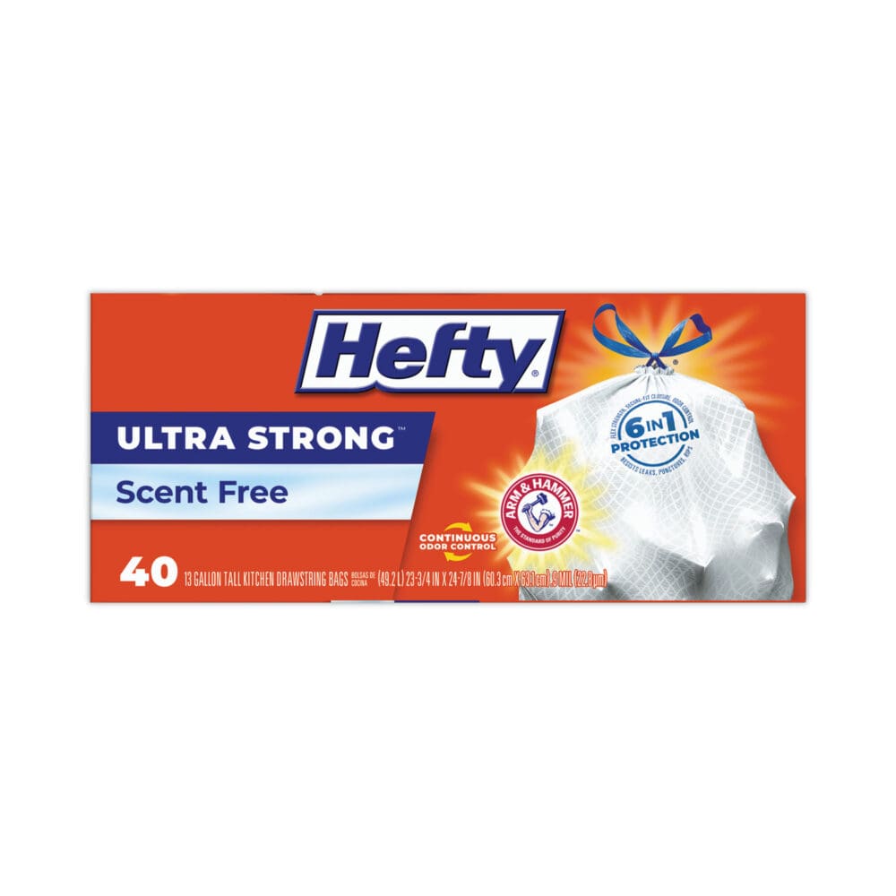Ultra Strong Tall Kitchen and Trash Bags, 13 gal, 0.9 mil, 23.75" x 24.88", White, 40 Bags/Box, 6 Boxes/Carton - Image 3