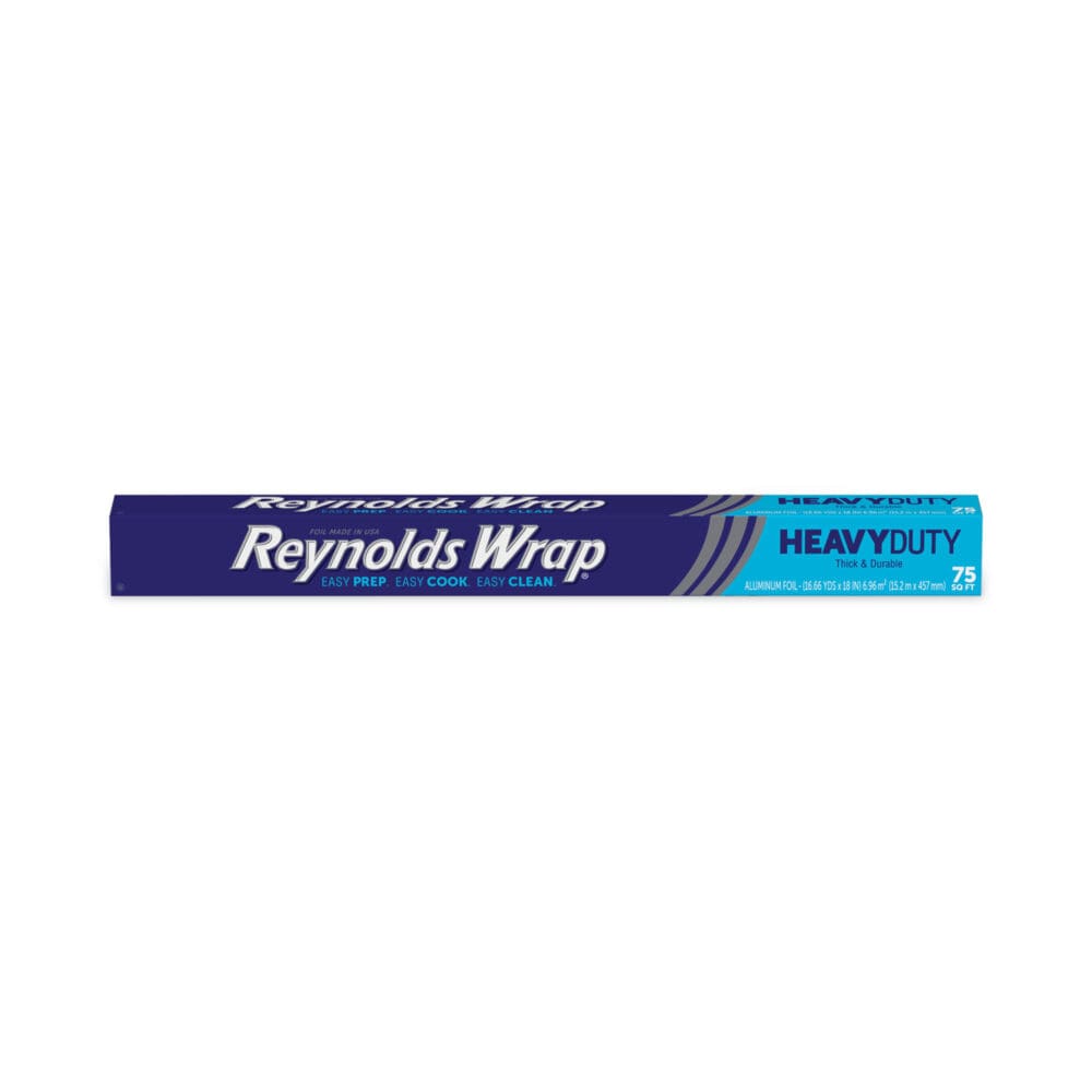 Heavy Duty Aluminum Foil Roll, 18" x 75 ft, Silver, 20/Carton - Image 2