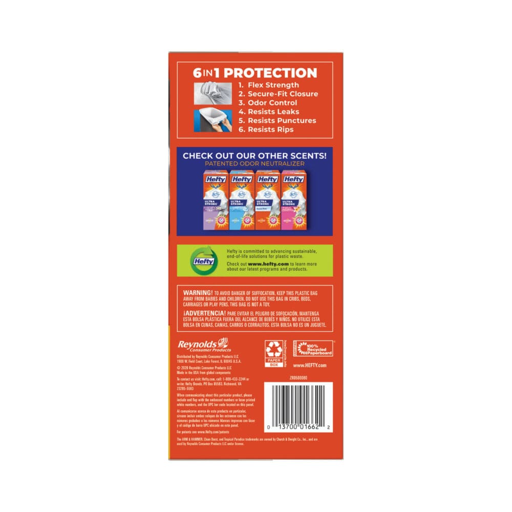 Ultra Strong Scented Tall White Kitchen Bags, 13 gal, 0.9 mil, 23.75" x 24.88", White, 80 Bags/Box, 3 Boxes/Carton - Image 4