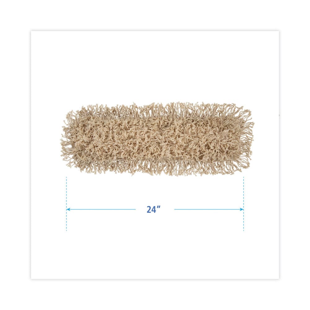 Industrial Dust Mop Head, Hygrade Cotton, 24w x 5d, White - Image 2