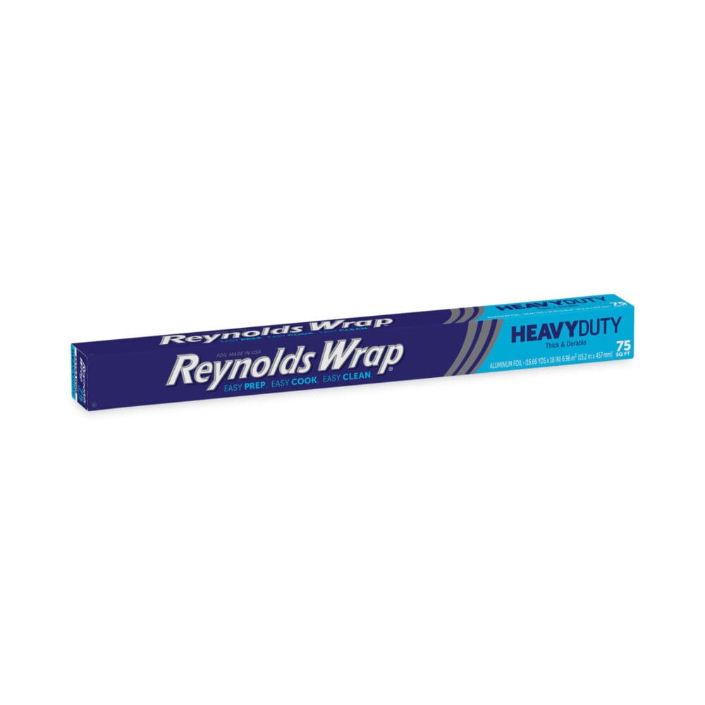 Heavy Duty Aluminum Foil Roll, 18" x 75 ft, Silver, 20/Carton - Image 4