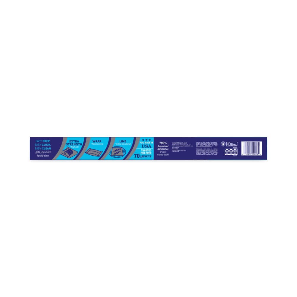 Heavy Duty Aluminum Foil Roll, 18" x 75 ft, Silver, 20/Carton - Image 3