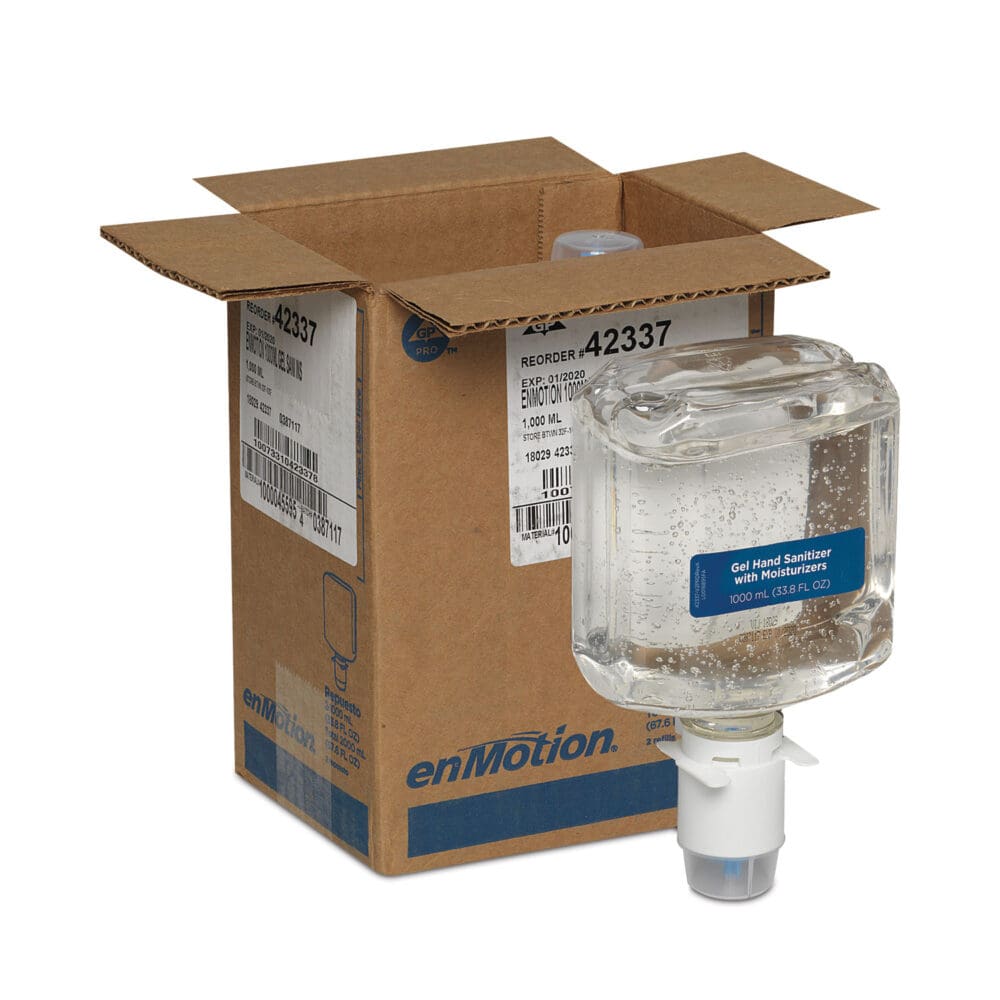 enMotion Gen2 E3-Rated Gel Sanitizer Dispenser Refill, 1,000 mL Bottle, Fragrance-Free, 2/Carton - Image 5