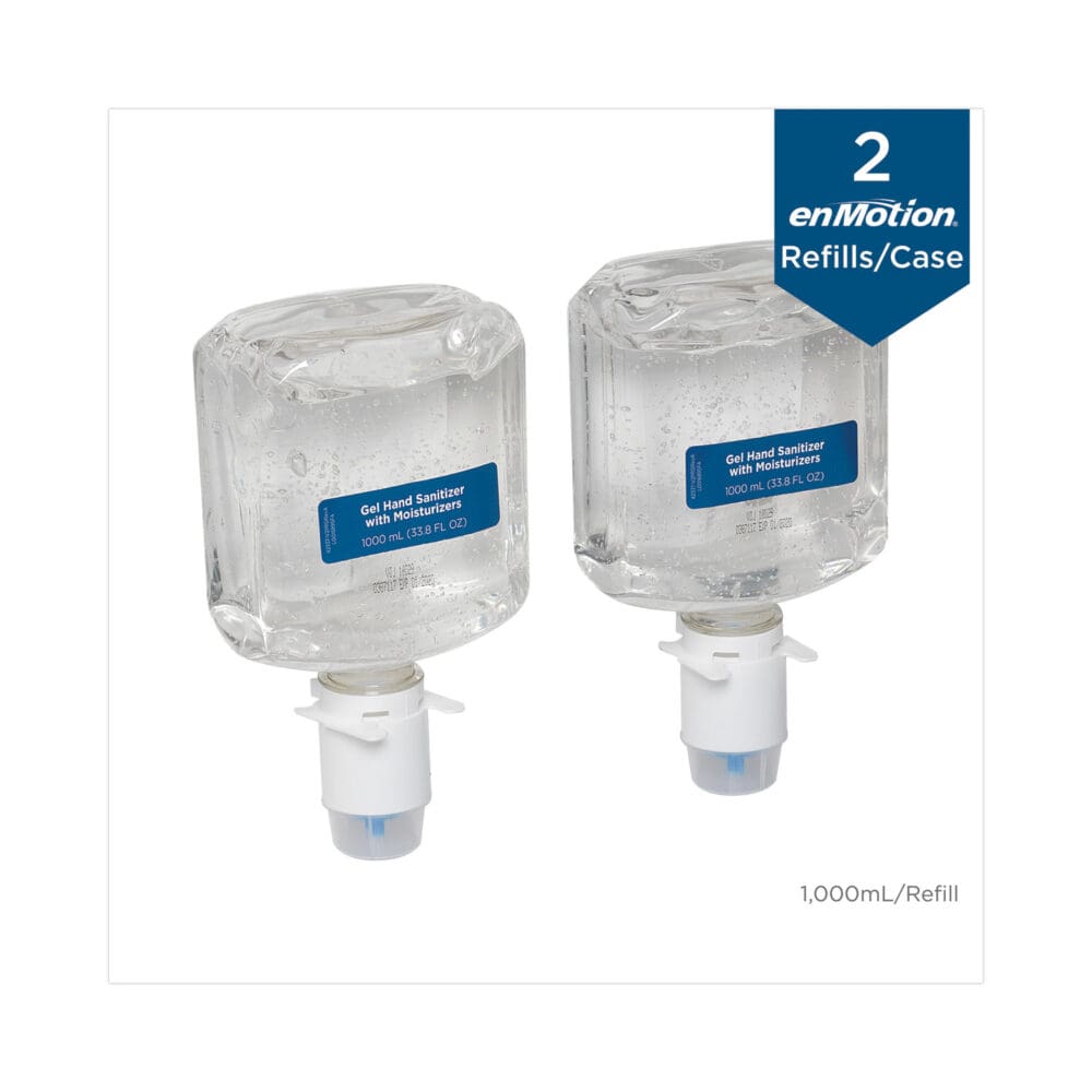 enMotion Gen2 E3-Rated Gel Sanitizer Dispenser Refill, 1,000 mL Bottle, Fragrance-Free, 2/Carton - Image 2