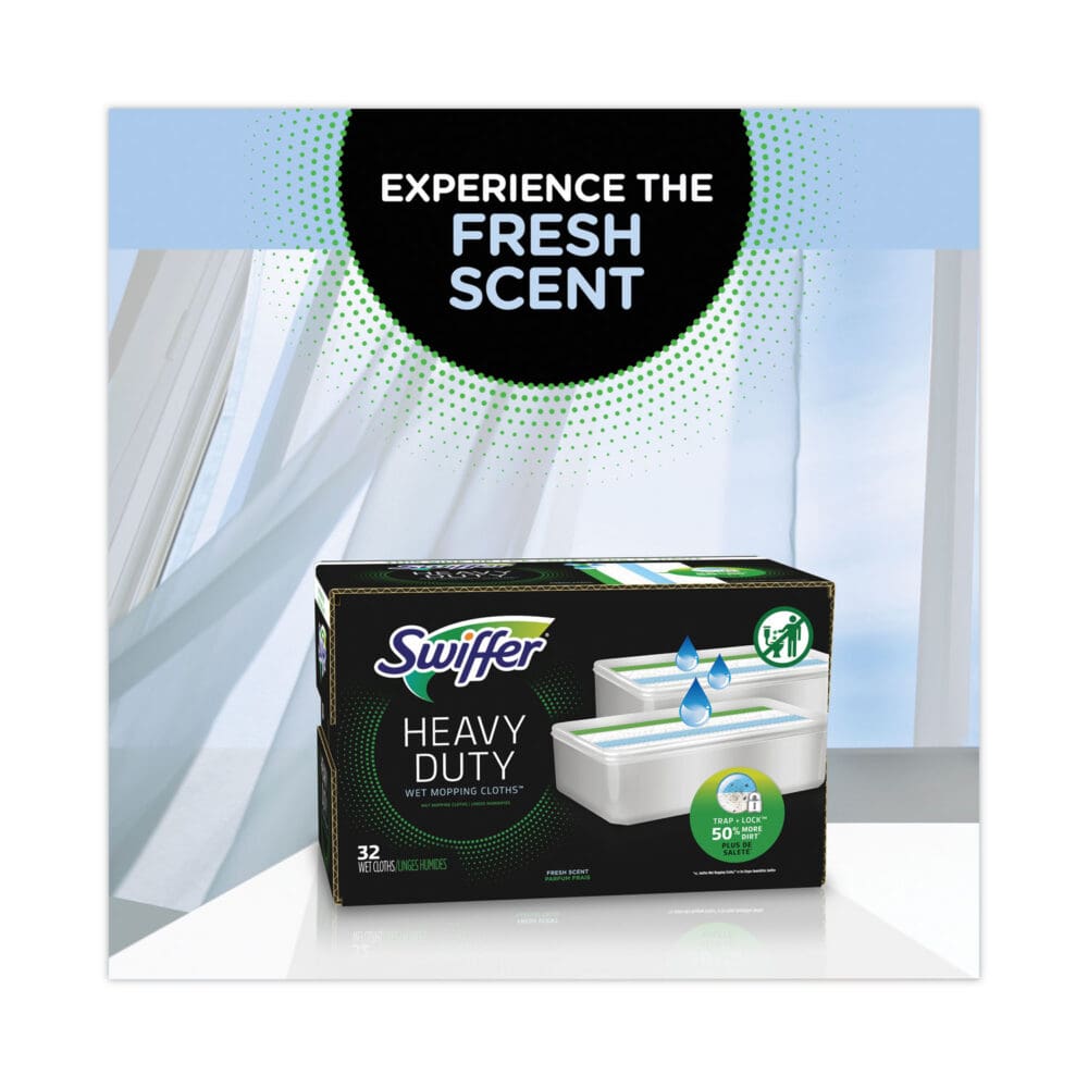 Heavy-Duty Wet Refill Cloths, 10 x 8, Open Window Fresh, 20/Tub, 6 Tubs/Carton - Image 7
