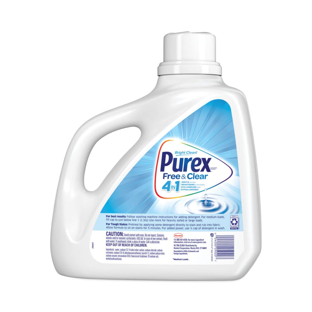 Free and Clear Liquid Laundry Detergent, Unscented, 150 oz Bottle, 4/Carton - Image 4