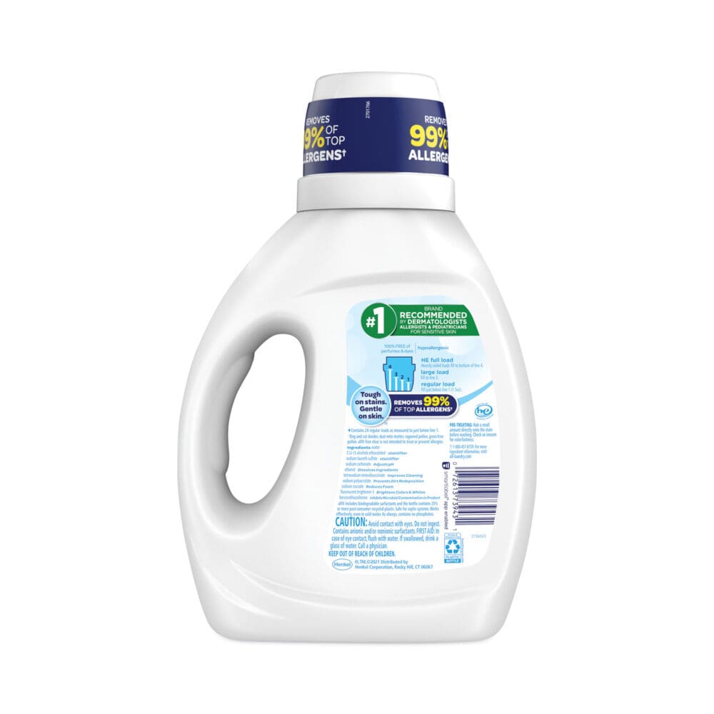 Ultra Free Clear Liquid Detergent, Unscented, 36 oz Bottle, 6/Carton - Image 4