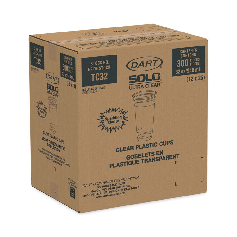Ultra Clear PETE Cold Cups, 32 oz, Clear, 300/Carton - Image 2