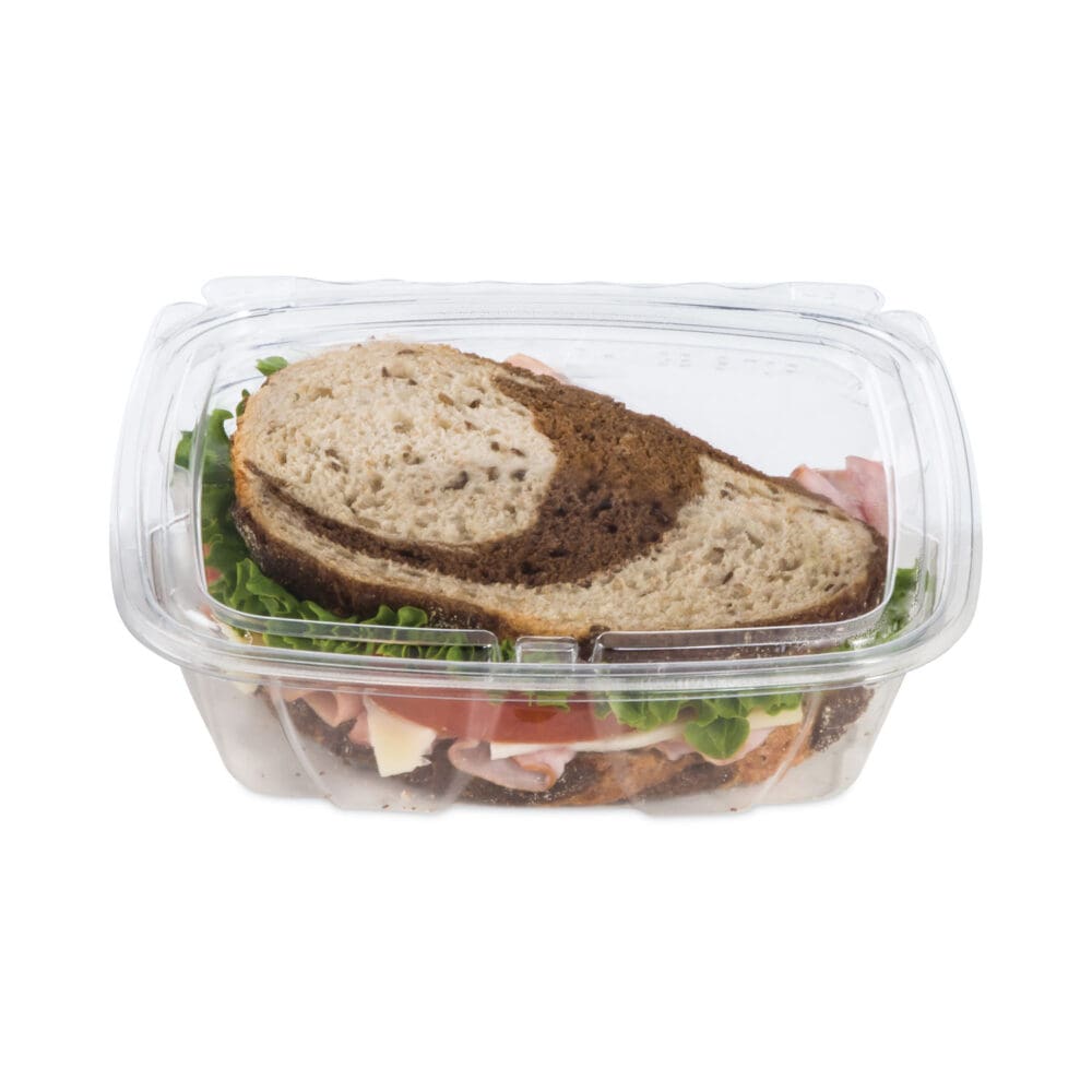 ClearPac SafeSeal rPET Tamper-Resistant Container, ProPlanet Seal, Flat Lid, 24oz, 6.4 x 1.9 x 7.1, Clear, 100/Bag, 2 Bags/CT - Image 6