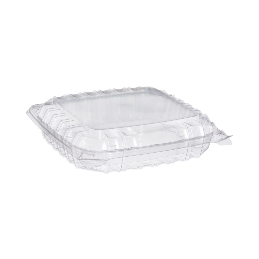 ClearSeal Hinged-Lid Plastic Containers, 8.31 x 8.31 x 2, Clear, Plastic, 125/Bag, 2 Bags/Carton - Image 4