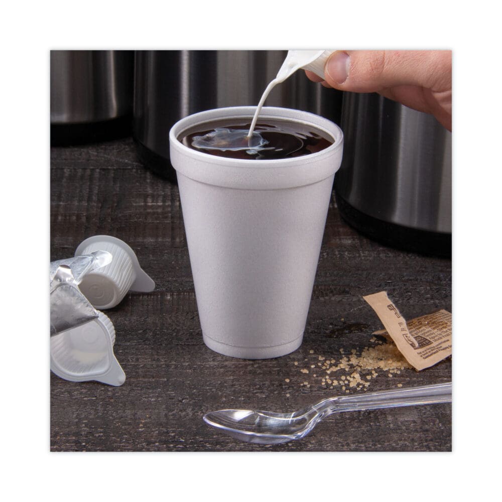 Foam Drink Cups, 12 oz, White, 25/Pack - Image 4