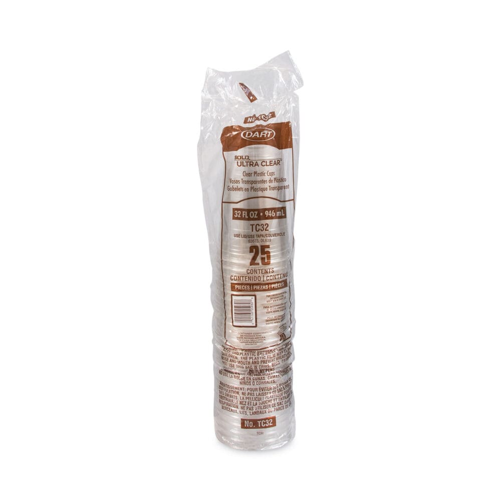 Ultra Clear PETE Cold Cups, 32 oz, Clear, 300/Carton - Image 3